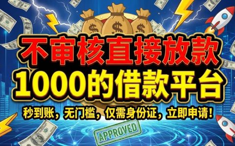 2026年无需审核直接放款1000元小额贷款平台推荐，快速到账应急借钱口子
