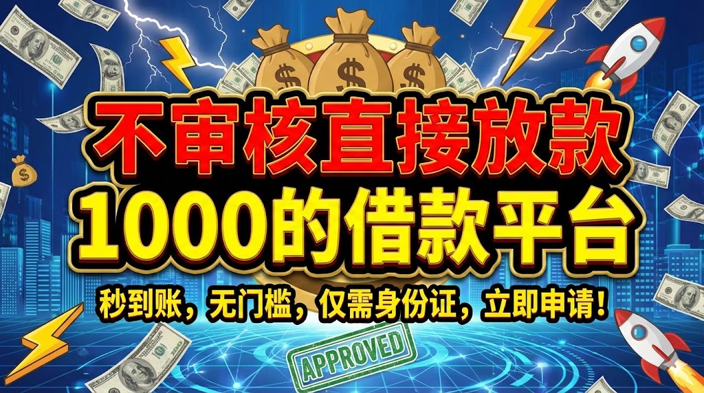 2026年无需审核直接放款1000元小额贷款平台推荐,快速到账应急借钱口子